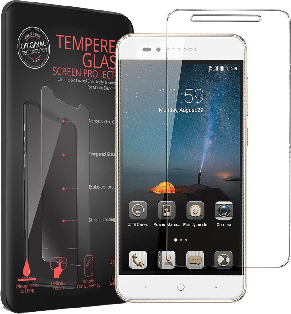 2x Conie Glasfolie für ZTE Blade A612 Displayschutz Folie Panzer Glas Premium Schutzfolie Set Blasenfrei