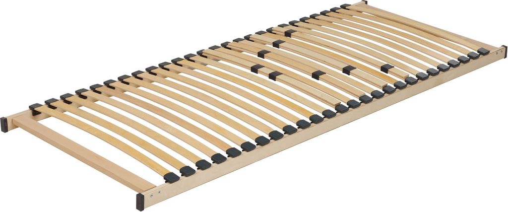 BELIANI Lattenrahmen Pappelholz Metall 90 x 200 cm 24 Federleisten für Einzelbett Kinderzimmer