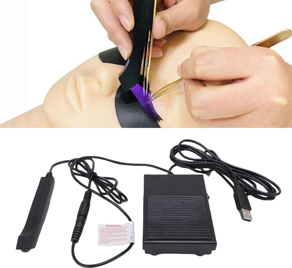 Wimpernlicht mit Fußpedal 5W schnell härtend 395 bis 400nm sicher Aluminiumlegierung für Wimpernverlängerung Nagelkunst