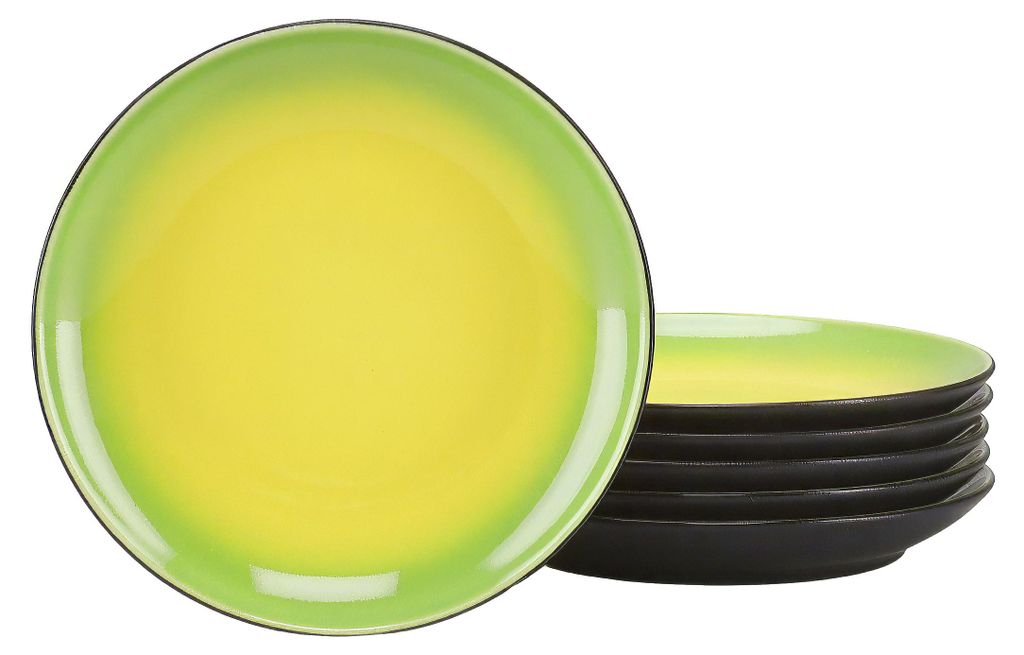 CreaTable, 24924, Hot Green, Dessertteller 6-tlg, Steinzeug Produktbild 