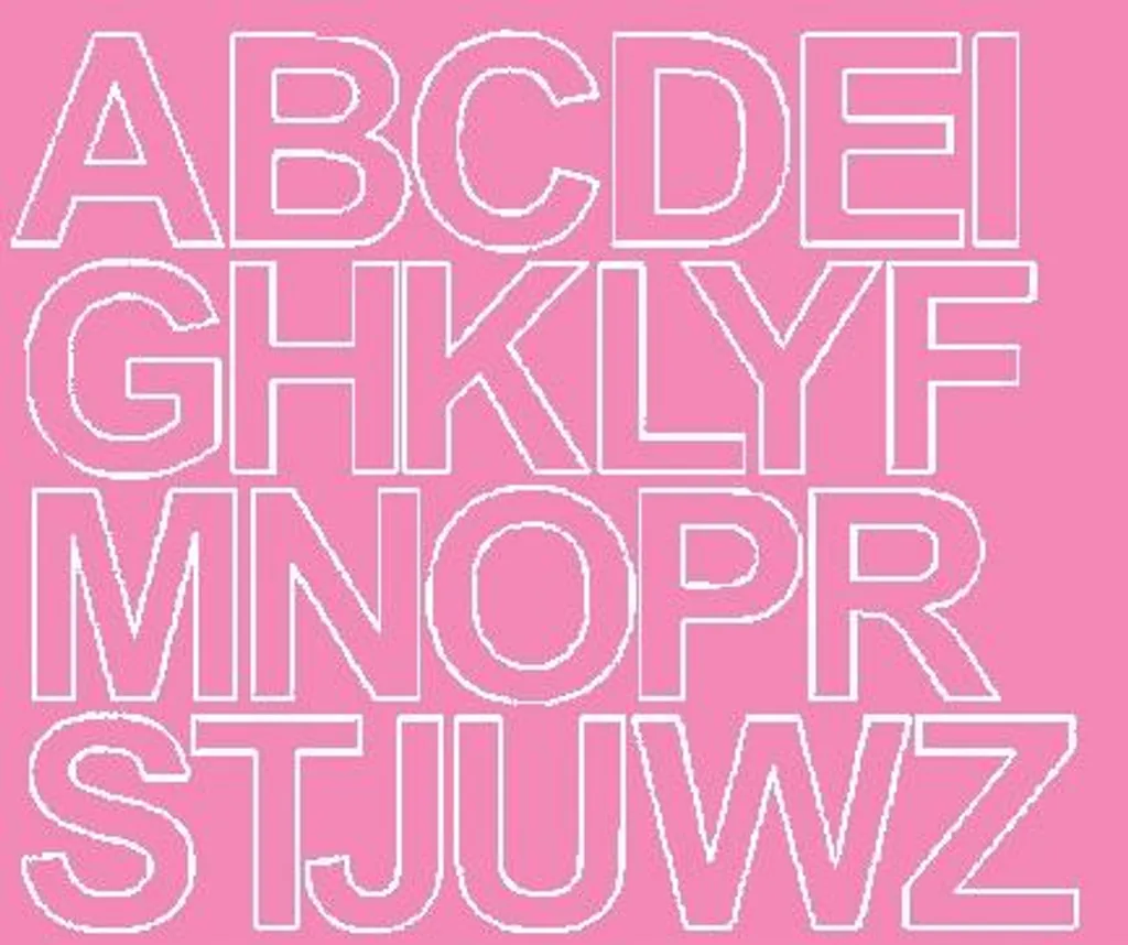 Set Lettere Autoadesive Rosa 4,5 cm | Vinile Lucido Alta Tenuta