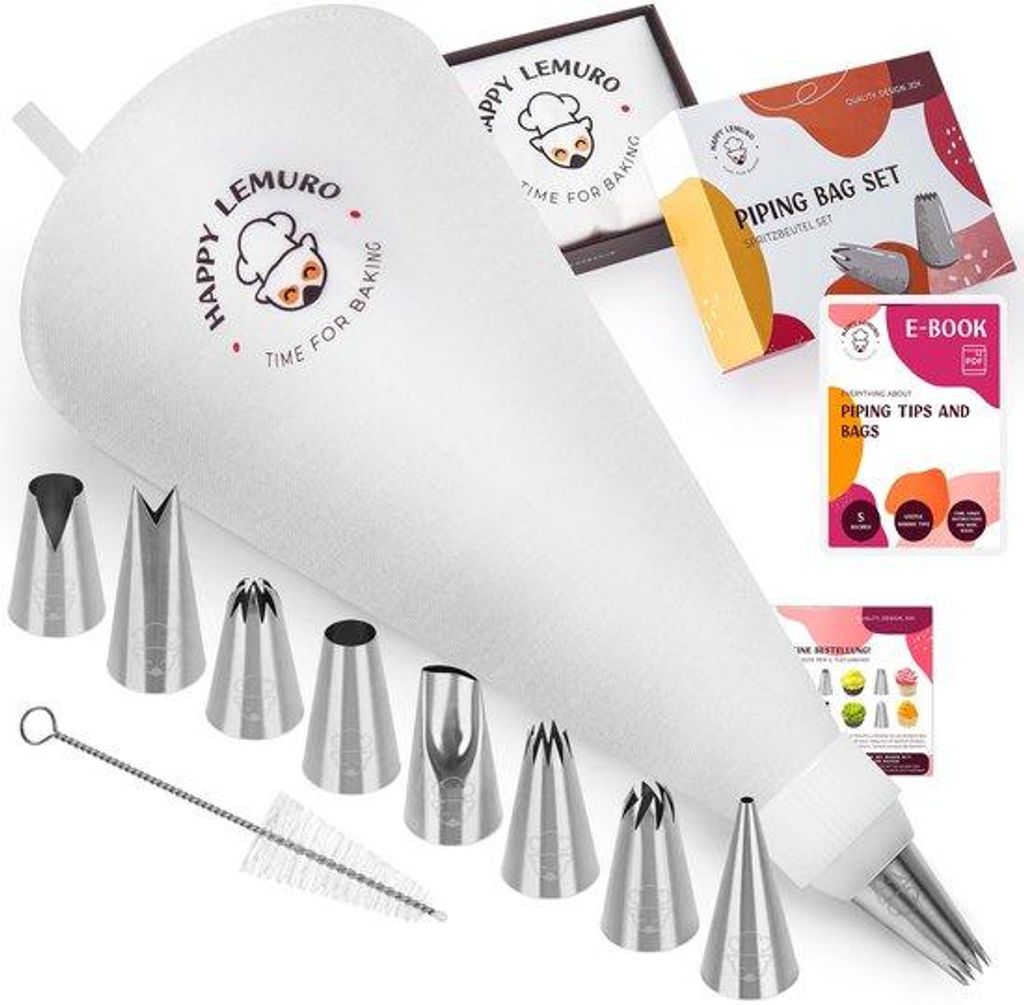 Spritzbeutel-Set Edelstahl mit 8 Düsen