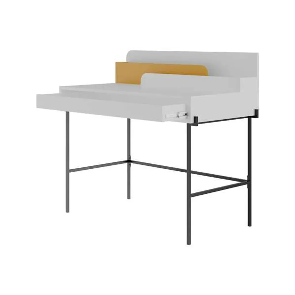 Bureau Blanc Moderne Leila Senfre - Table de Travail Large et Stable - 8