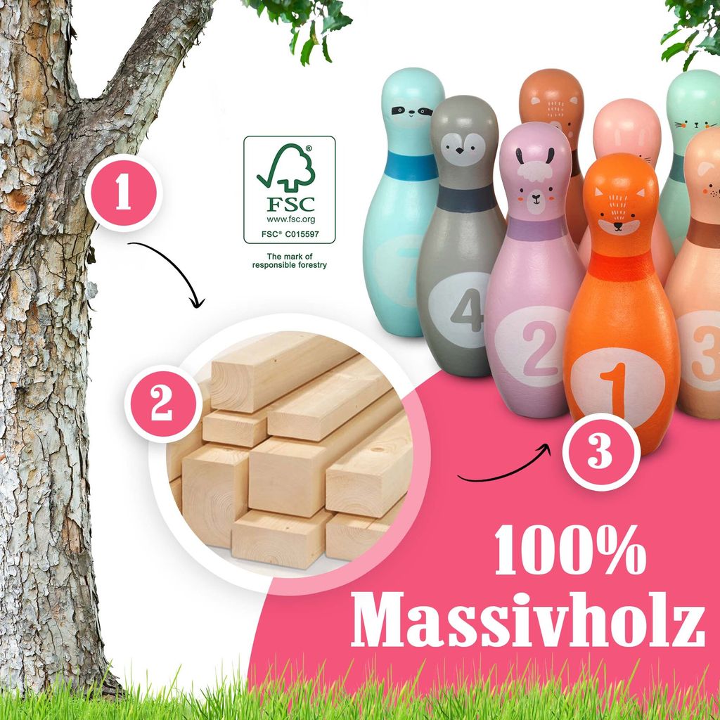 12-częściowy zestaw do kręgli Pink Papaya dla dzieci Zdjęcie produktu 4
