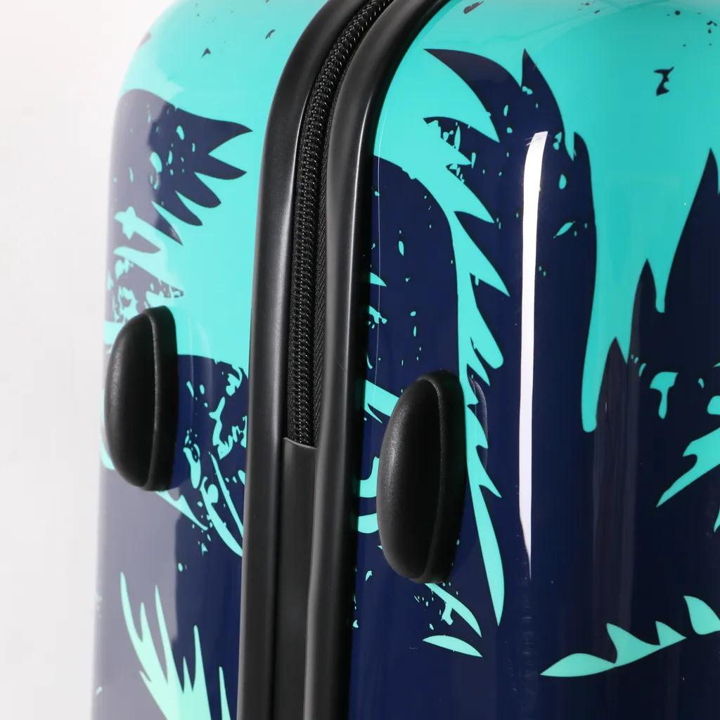 Valise de voyage à coque dure Trolley bleu taille L 77x50x29cm robuste