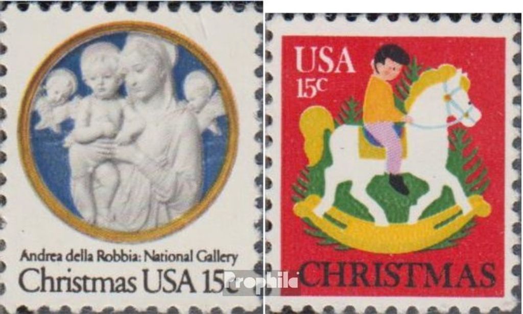 Briefmarken USA 1978 Mi 1368-1369 (kompl.Ausg.) postfrisch Weihnachten : Gemälde