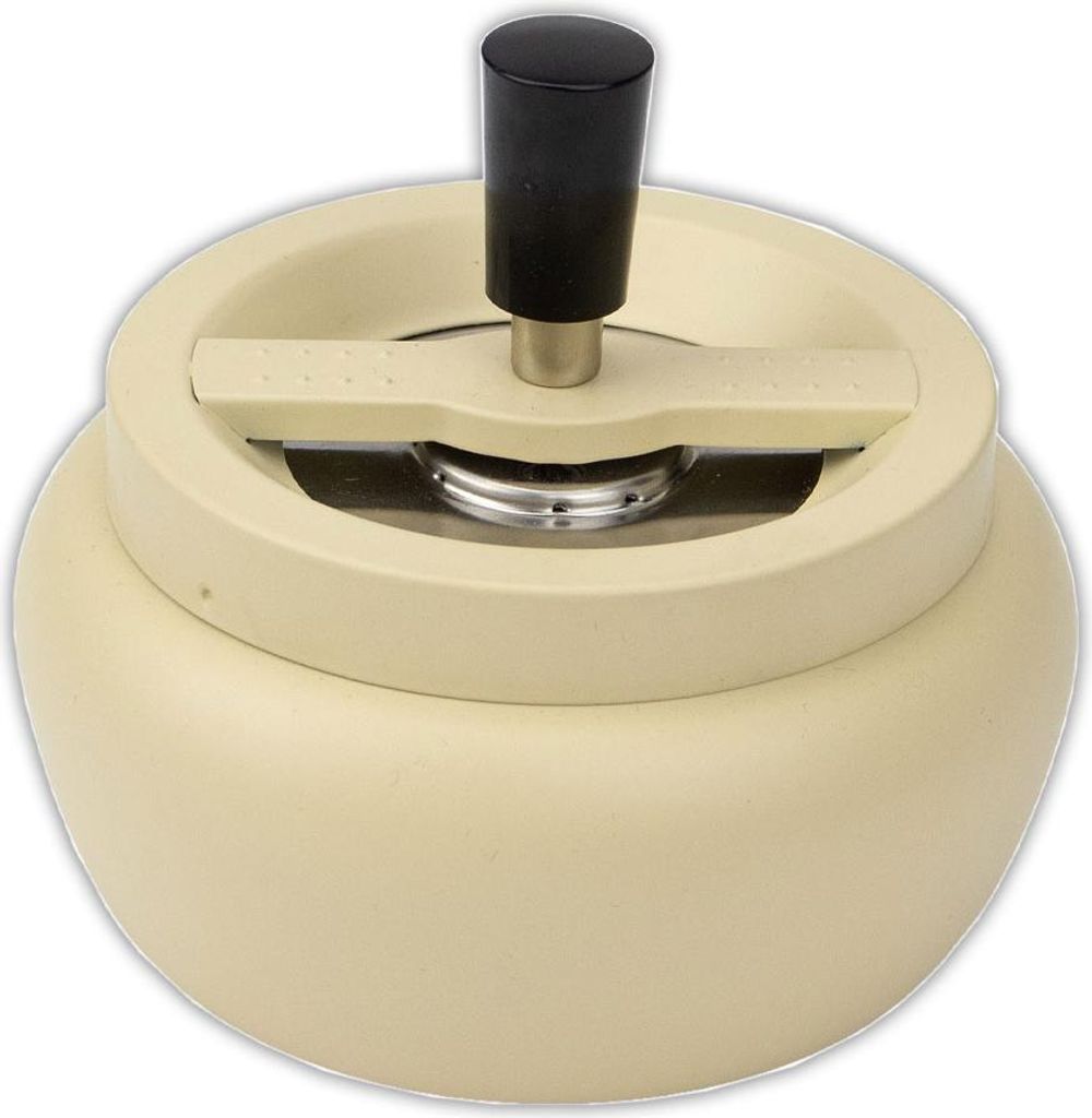 Schleuderaschenbecher / Drehascher Metall BEIGE matt, Ø 13cm