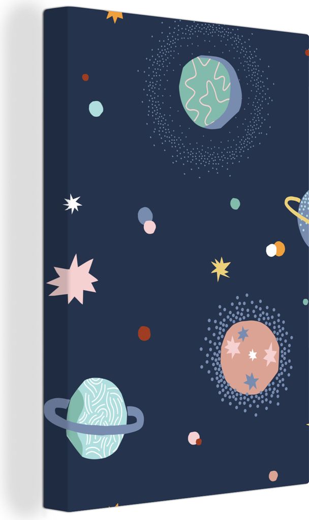 OneMillionCanvasses - Leinwandbilder - 90x140 cm, Weltraum - Kinder - Sterne, Wandbilder Kunstdruck Wanddekoration - Wandschmucke - Schlafzimmer