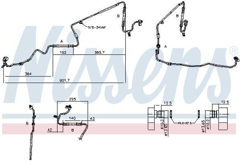 NISSENS Hochdruckleitung Klimaanlage 840224 für BMW 3 Touring (E91) Aluminium
