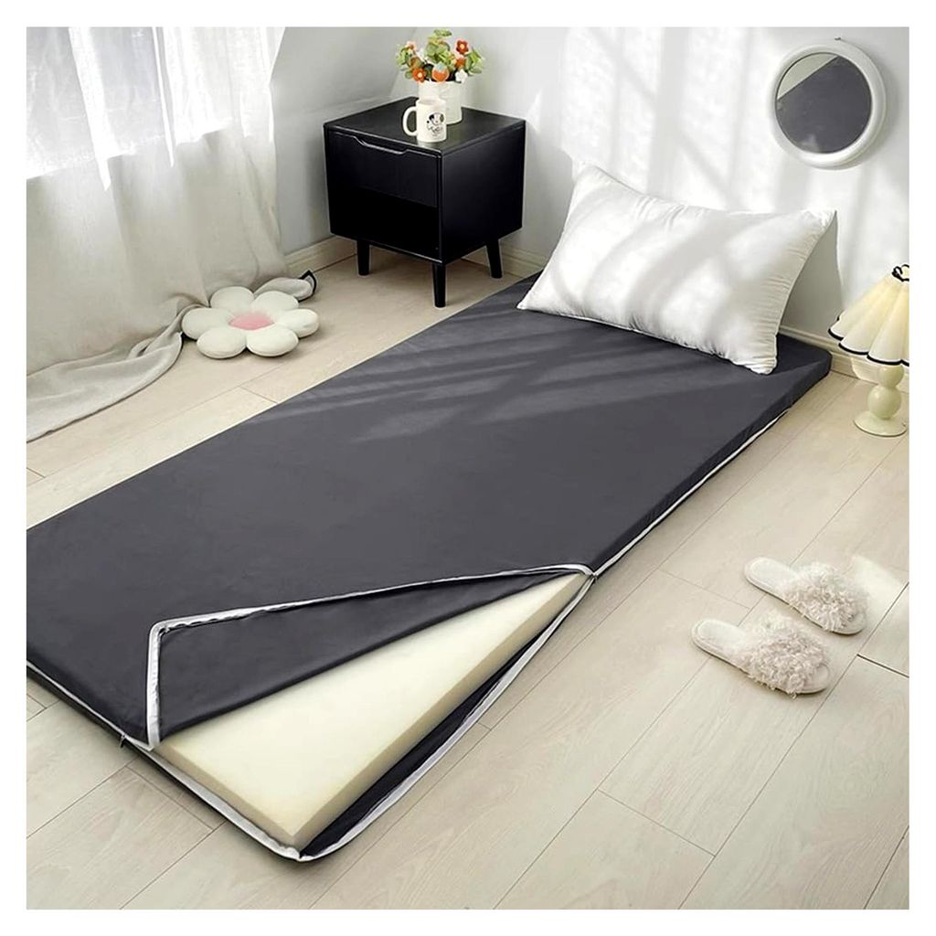 Dunkelgrau, 70 * 200CM, Futonabdeckung mit Reißverschluss für japanische Futon-Bodenmatratzen, Schutzbezug für Tatami-Boden-Schlafmatten, weich ...