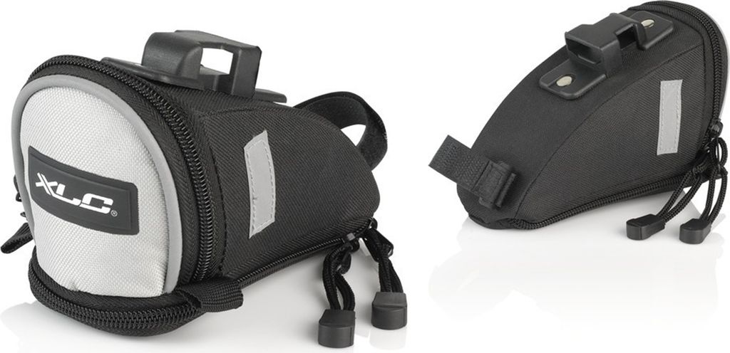 XLC BA-S72 Satteltasche Traveller 20x18x13 cm, ca. 2,4ltr mit Quickrelease, schwarz/grau/reflex