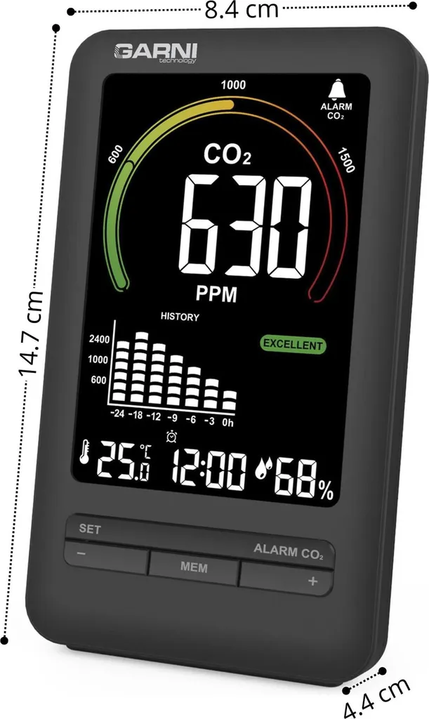 GARNI 206 OneCare Thermomètre sans Contact avec Alerte Fièvre Visuelle