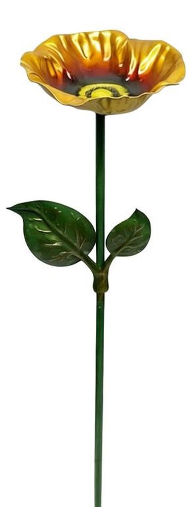 Freistehende Vogeltränke Metallblume 64cm Rostbeständiges Produktbild 