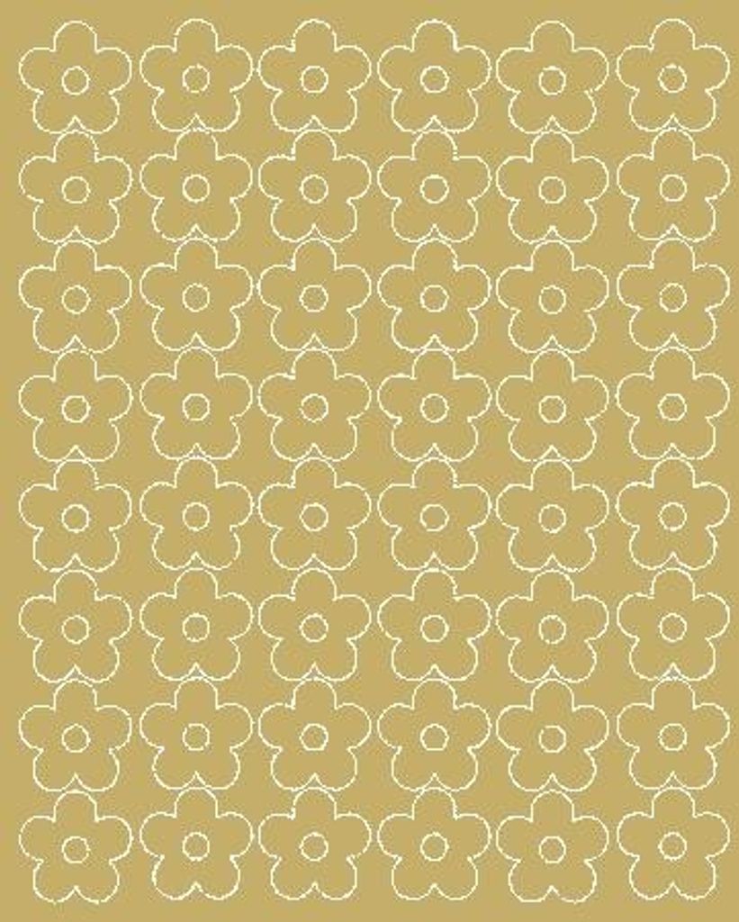 Wandaufkleber Blumen 3 cm Blüten 48 Stück goldglänzend