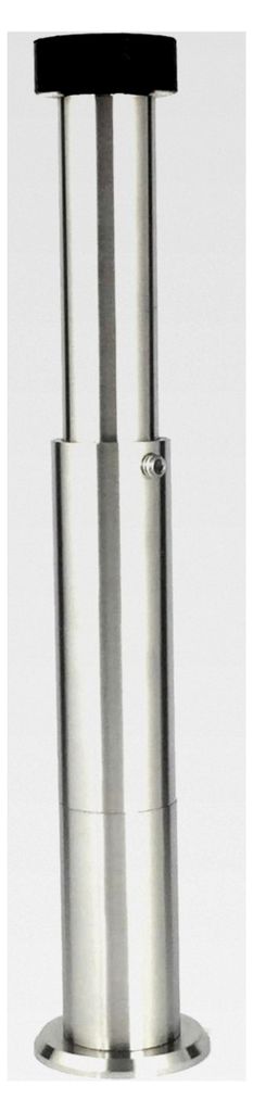 Verstellbarer Wandstopper | 88-165 mm | Schwarzer Gummi | Edelstahl AISI 304 | Mattes Finish | Enthält Werkzeug, Schraube und Befestigungsdübel