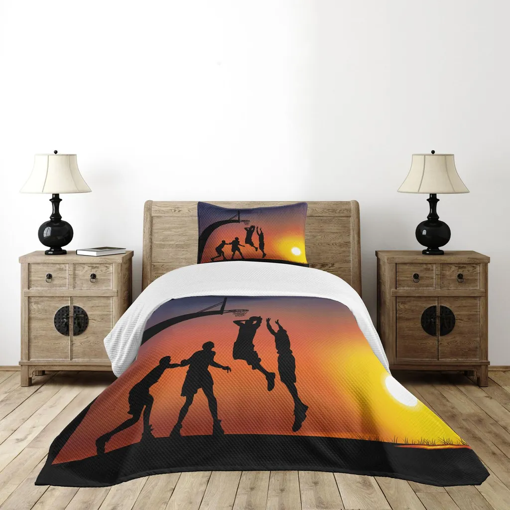 Tessile Letto Sportivo ABAKUHAUS - Copriletto Basket 170x220
