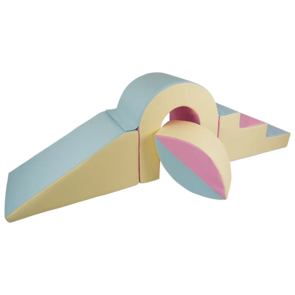 Parcours de motricité en mousse 4 modules avec barre d'équilibre enfant