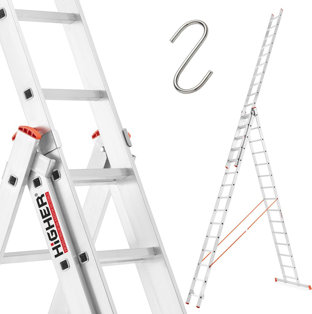 Drabina aluminiowa profesjonalna HIGHER 3x15 seria 73PRO Zdjęcie produktu 
