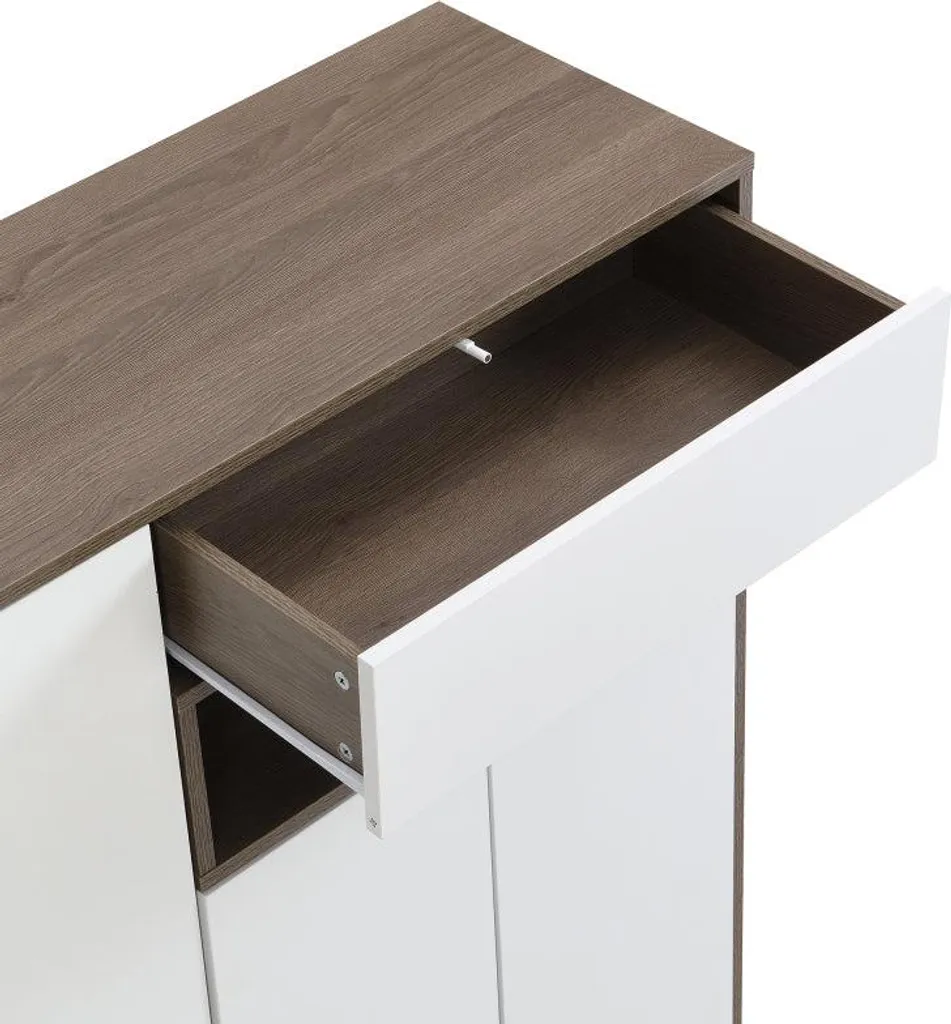 Banc de rangement chaussures 140 cm Blanc - Commode d'entrée Moderne - 14