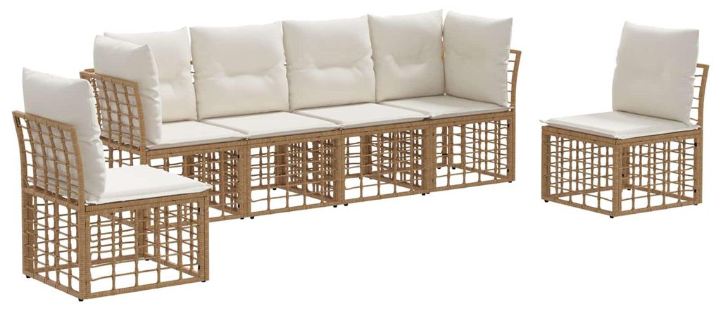 vidaXL Outdoor-Sofagarnitur Natur Polyester