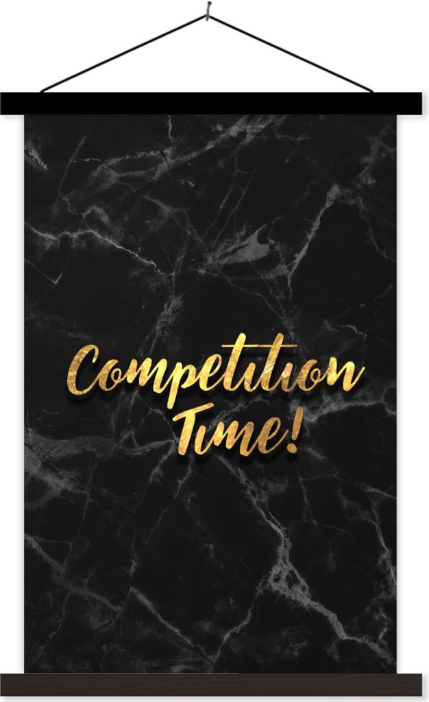 MuchoWow Textilposter Zitat - Aktion - Gold - Marmor 60x90 cm mit schwarzem Rahmen - Poster Wohnzimmer
