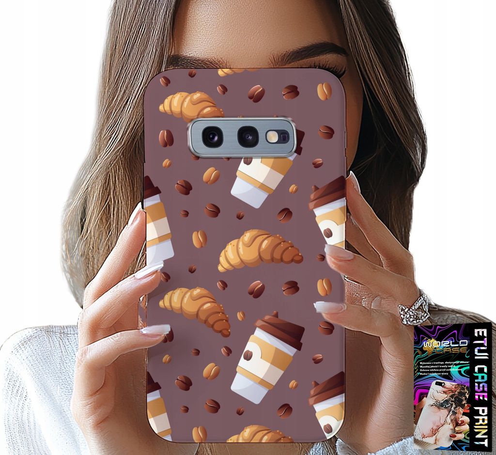 Gehäuse Für Samsung Galaxy S10E - Gehäuse Mit Kaffee Croissants Und Bohnen Im Hintergrund