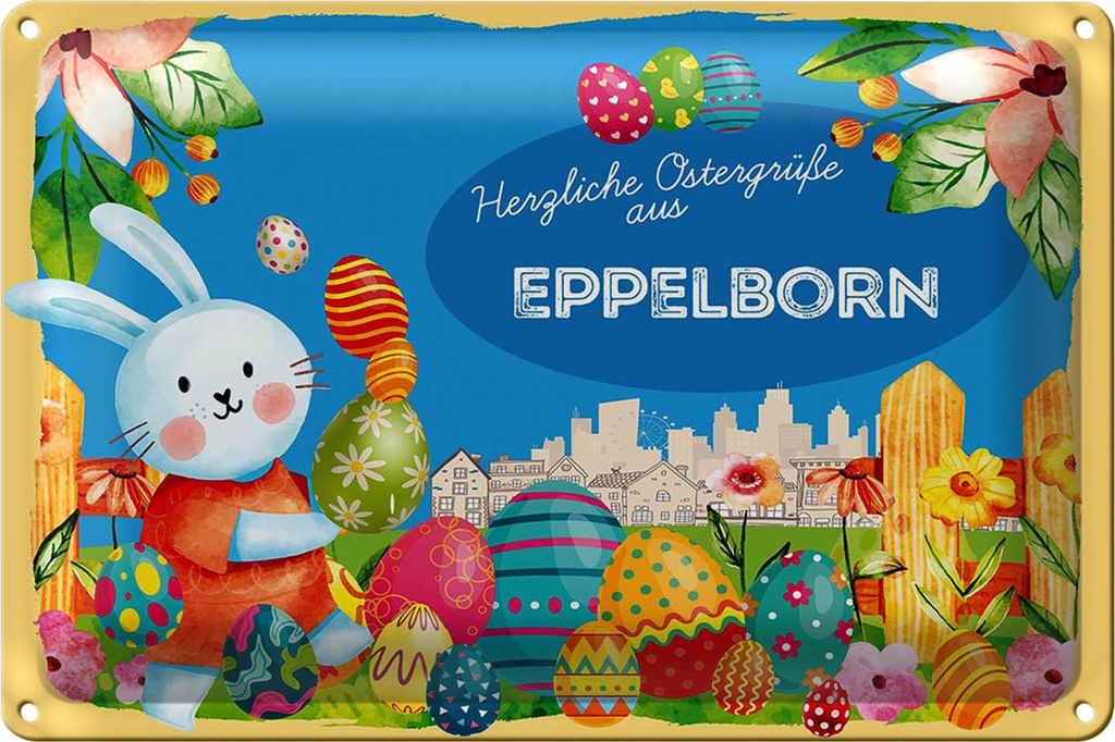 Blechschild Ostern Ostergrüße 18x12cm EPPELBORN