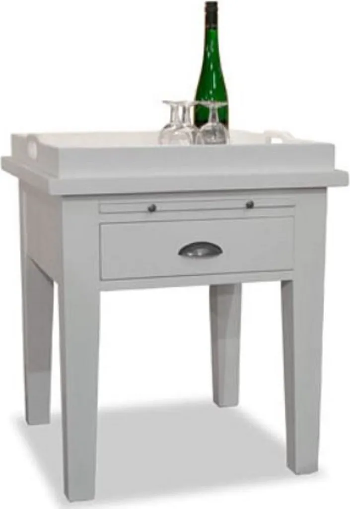 Table basse d'appoint blanche pour service à thé et décoration rustique