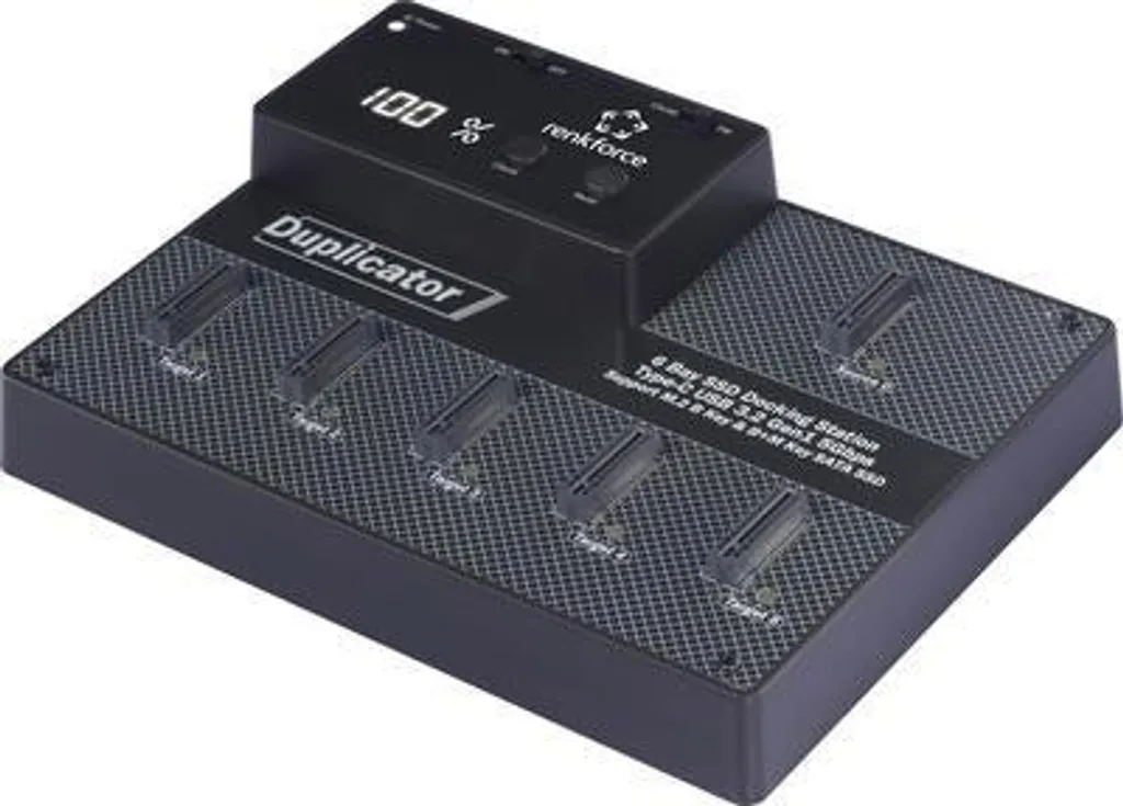 Duplicateur M.2 SATA Autonome 5 Slots Haute Vitesse USB-C 6 Gb/s Renkforce