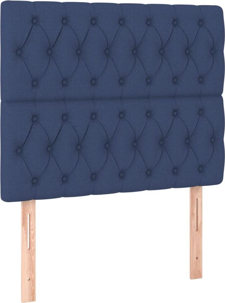 vidaXL Kopfteil Blau 100 x 7 x 118/128 cm Stoff