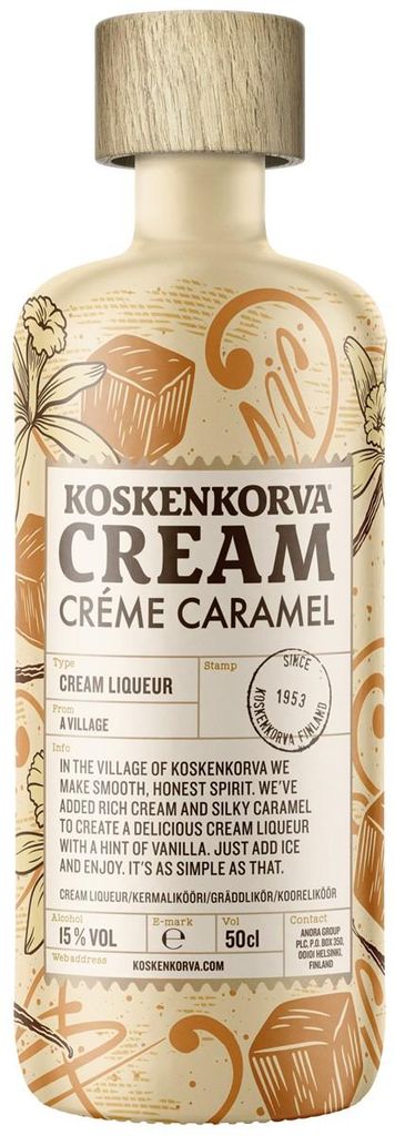 Koskenkorva Cream Caramel Likör 15% Vol. 0,5L Produktbild 
