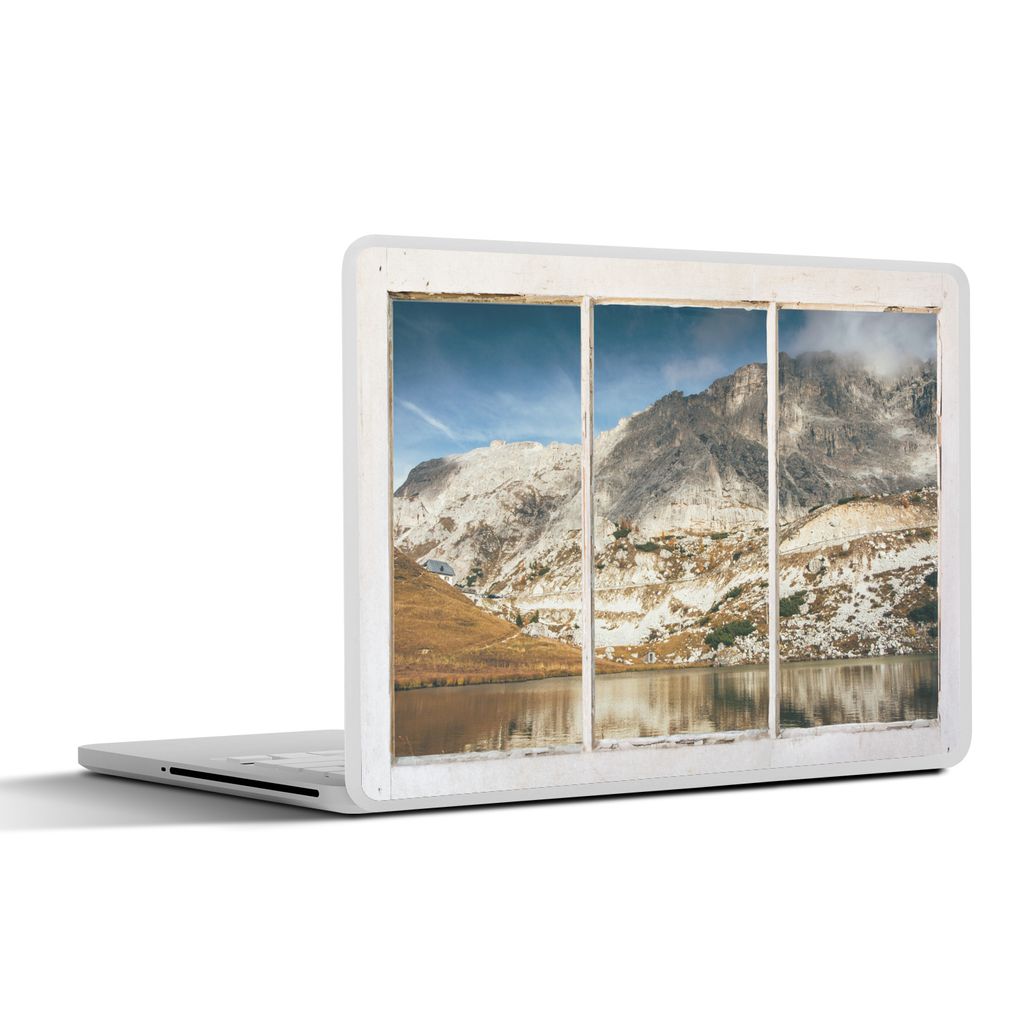 MuchoWow Laptop Aufkleber Sticker Cover Aussicht - Berg - Wasser 30x22 cm - Laptop-Sticker