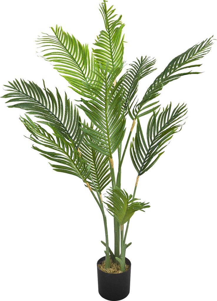 Künstliche Palme groß Kunstpalme Kunstpflanze Palme künstlich wie echt Plastikpflanze Arekapalme 160 cm hoch Balkon Dekoration Deko Decovego
