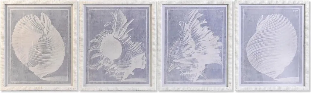 Décoration Murale Salon en Verre 50 x 60 cm - Set de 4 pour Grand Mur