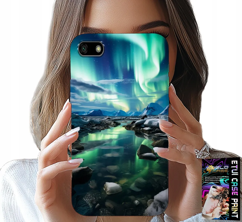 Custodia Per Huawei Y5 2018 - Alaska Aurora Boreale Stagno Custodia + Vetro
