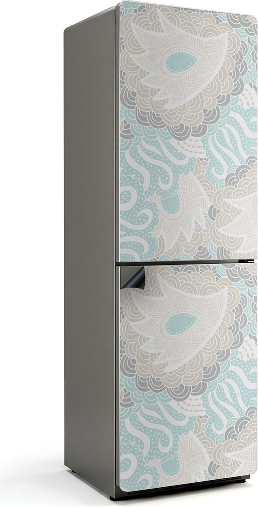 Abstraktes Pflanzenmuster – Magnetische Kühlschrank Abdeckung – Dekorfolie magnetisch Küche – Kühlschrank Magnet Deko – selbstklebende M...