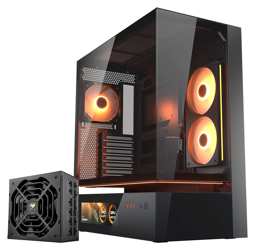 COUGAR Gaming-Gehäuse CFV235 Vision Midi-Tower schwarz LCD Produktbild 