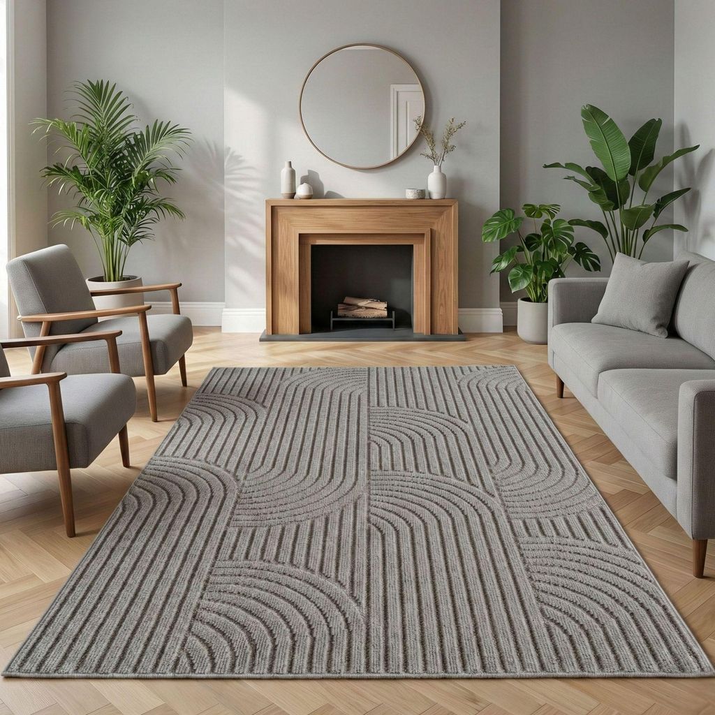 Carpetsale24 Teppich Wohnzimmer Boho Design Bouclé Schlingenflor Skandi Stil Robust Superweich für Schlafzimmer, Grösse: 160x230 cm