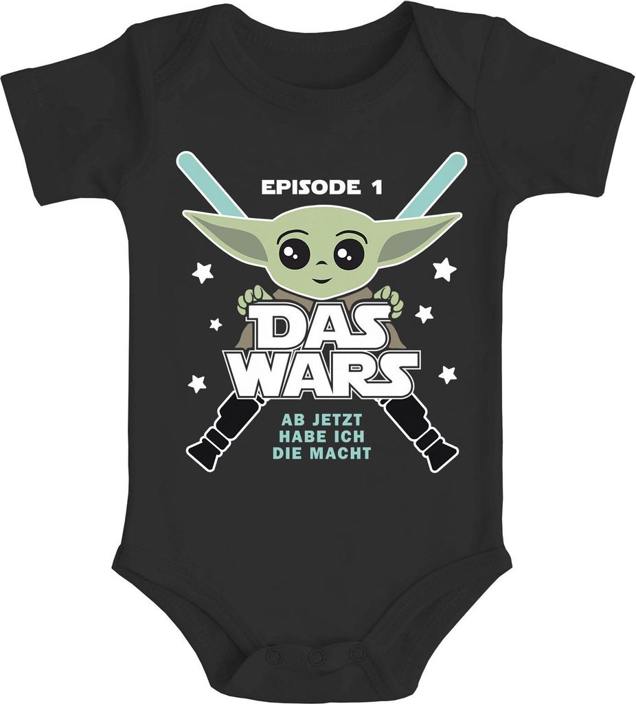 Baby Body mit Spruch lustig Episode 1 Das Wars Jetzt habe ich die Macht Yoda Parodie Jungen & Mädchen MoonWorks schwarz 0-3 Monate