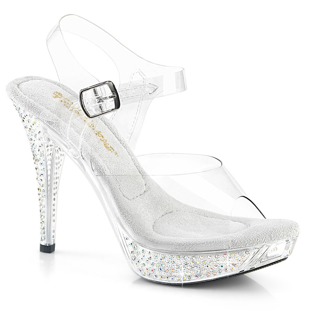 ELEGANT-408ABRS Damen Sandale von Fabulicious, Transparent EU 38, US 8