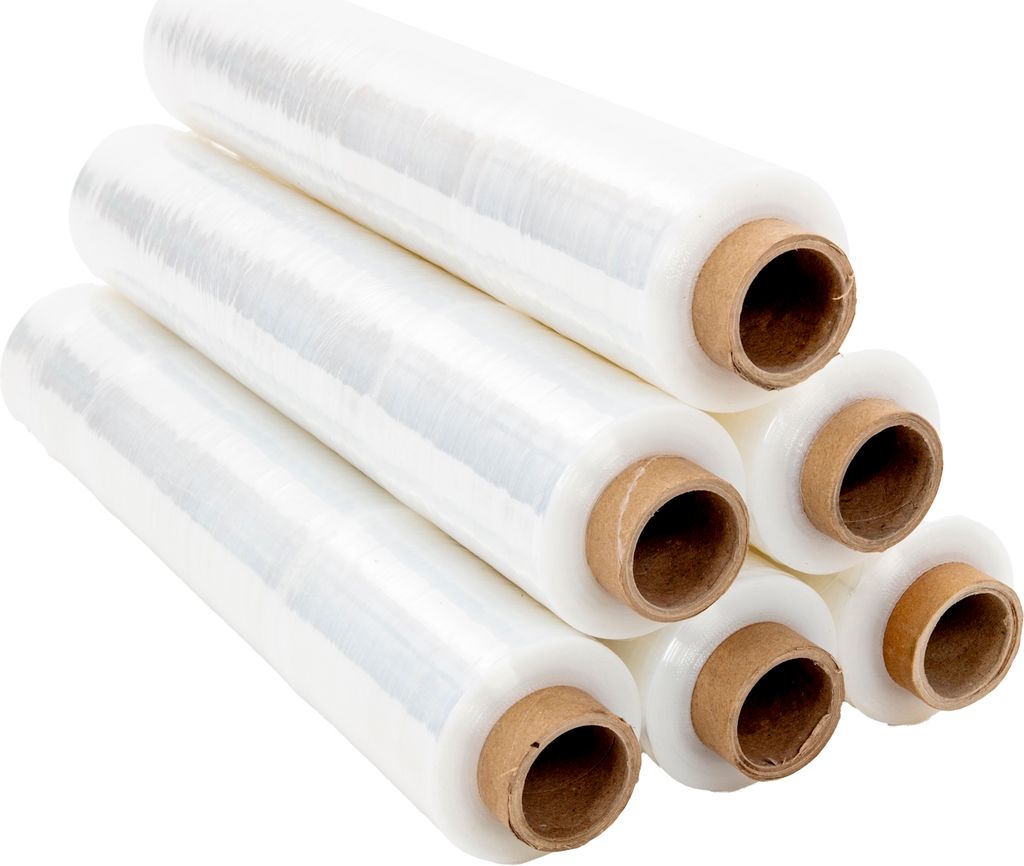 LOGIC PACK Stretchfolie Palettenfolie Wickelfolie 250 m lang Folie für Möbel & Umzug, Transparent, 6 Rollen, 50 cm Breite 2,5 kg