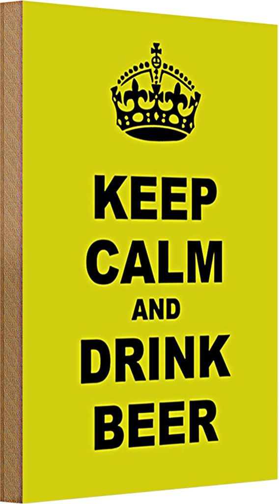 Holzschild Spruch 20x30cm keep calm and drink beer