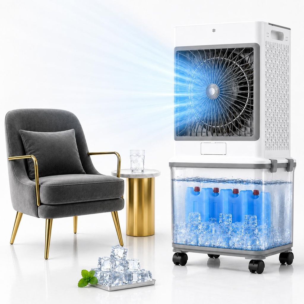 Mobilní klimatizace 32 l bez odvodní hadice, 70 W, se 4 Obrázek produktu  Obrázek vytvořený pomocí AI