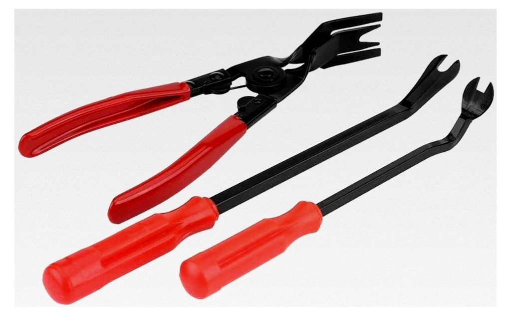 Nietenentferner Werkzeugset, 3-teiliges Set für Türverkleidungen, Clips, Zangen und Stemmeisen für Nietbefestigungen in Automobilen, Eisenbahnen...