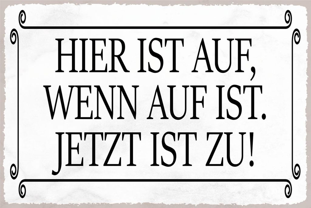 vianmo Blechschild 20x30 cm hier ist auf wenn auf ist jetzt