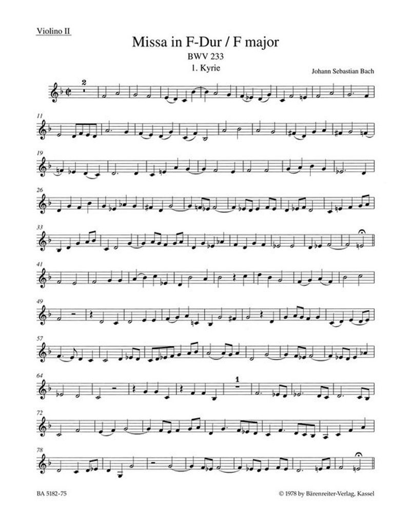 Missa F-Dur BWV 233 'Lutherische Messe 1'