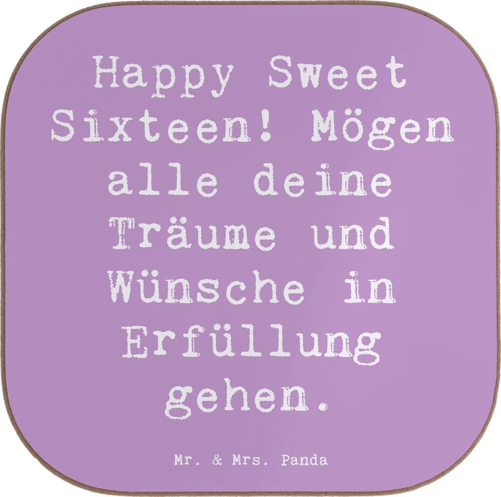 Mr. & Mrs. Panda Untersetzer für Gläser Spruch 16. Geburtstag - Lavendeltraum - Geschenk, Überraschung, Übergang, gläseruntersetzer, Tassenunt...