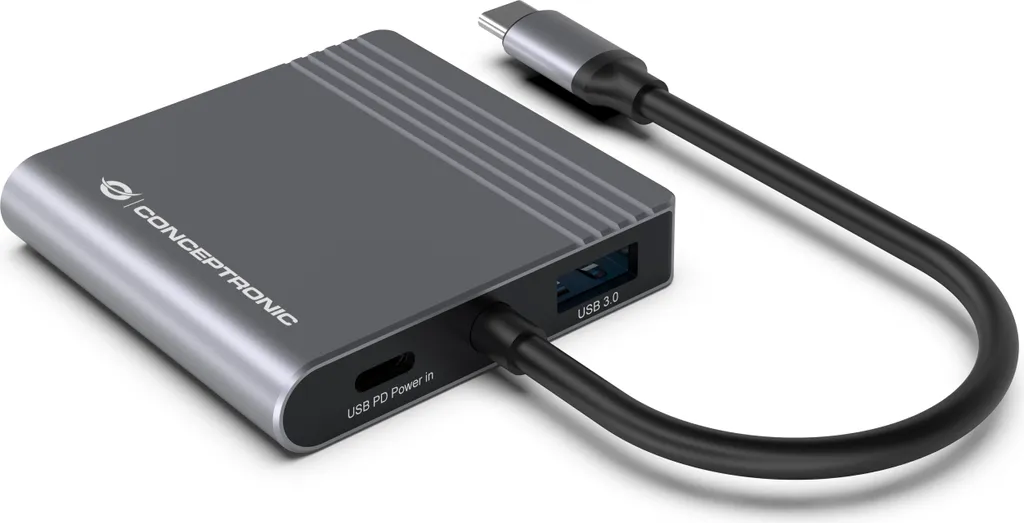 Hub USB-C Multiport Conceptronic avec 2 ports HDMI pour double écran - 4