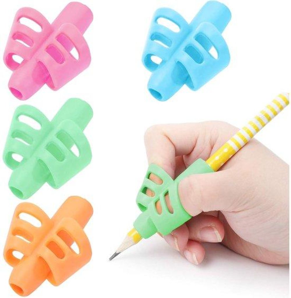 Silikon-Potloodhalter - Schreibtischhilfe - Für Kinder, Erwachsene, Kleinkinder, Korrekturhilfe - 4 Stück