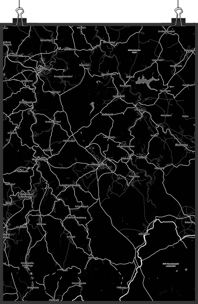 Mr. & Mrs. Panda Bild Marienberg DIN A3 - Geschenk, Plakat, Stadt Dorf Karte Landkarte Map Stadtplan, kunstdruck poster, wanddeko, drucke, Wandbild